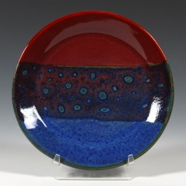 SW-100 Blue Surf under SW-119 Cinnabar Stoneware Combination SW-100 Blue Surf under SW-119 Cinnabar Stoneware Combination